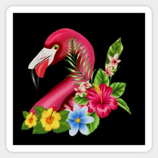 Flamingo Floral Tropical Design Sticker